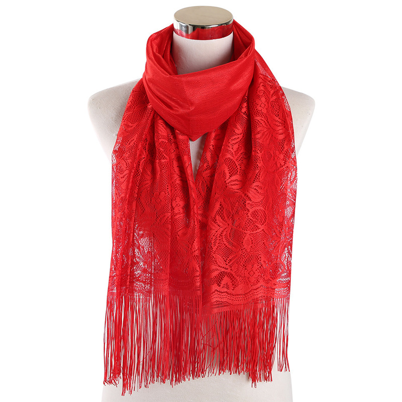 

autumn and winter lace tassel printing scarf Muslim Headband Scarf versatile fashion shawl large square wholesale
