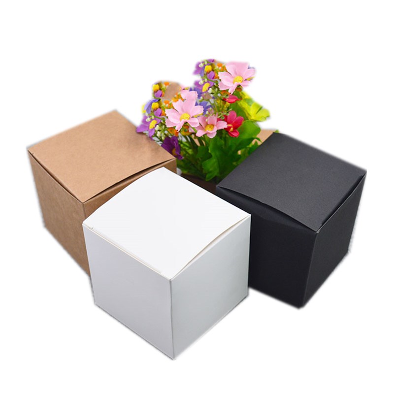 

50pcs 13 sizes Kraft Paper cardboard Box for Jewelry gift Candy packaging carton Box gift soap Package Packing paper white