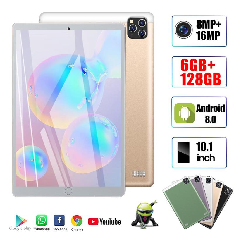 

2020 New Original 10.1 inch Octa Core Tablet Pc Android 9.0 Google Play 4G Phone Call WiFi Bluetooth GPS 6G+128GB Tablets, Black