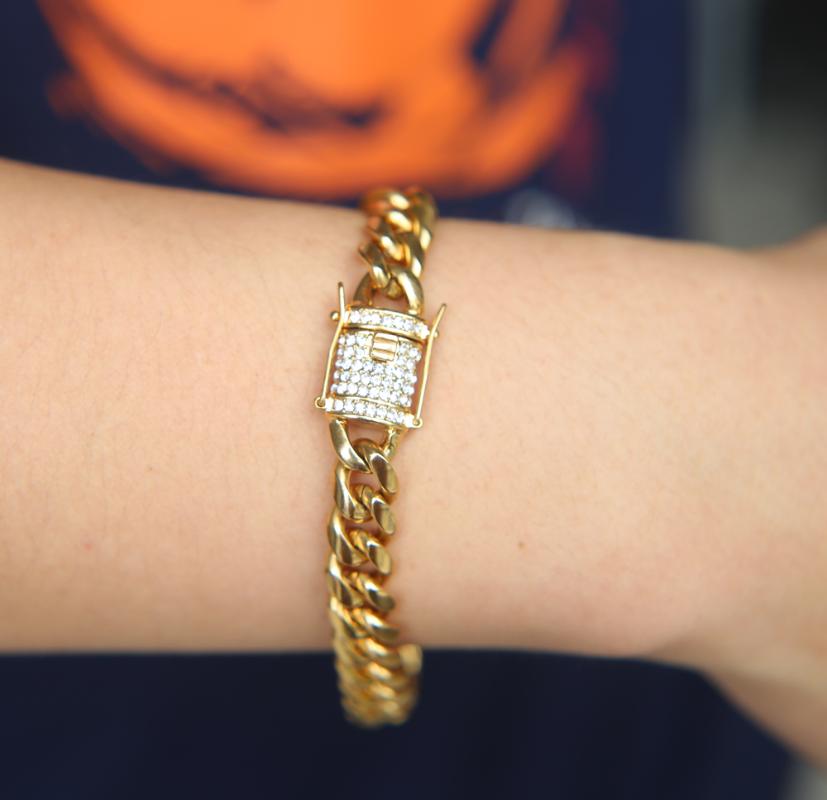 

2020 punk design Gold color Twisted Chain DRAGON clip Bracelet with Cubic Zirconia for Men's Hiphop pulseira feminina watch