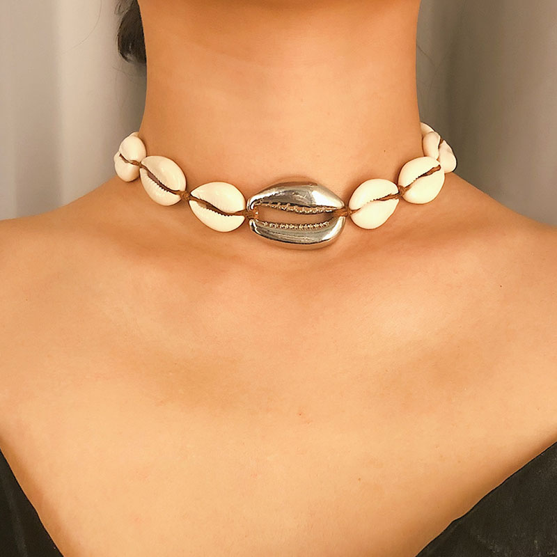 

Ethnic Bohemian Handmade Adjustable Natural Sea Shell Choker Necklace for Women Vintage Beach Jewelry Necklace Kolye XR2220