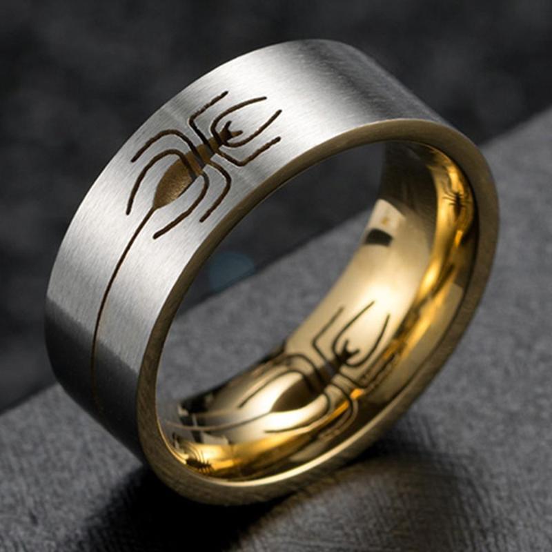 

High Quality Spider Hollow Matte Finish Design Men's 2020 Personality Ring For Boys Women Boy Stainless Steel Men Cool Rings