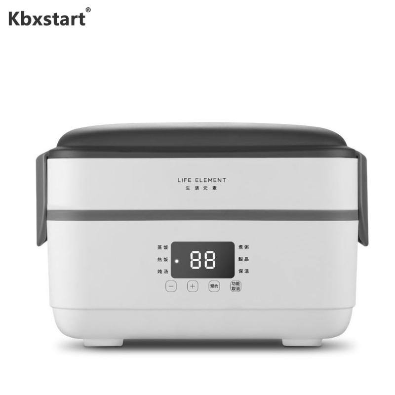 

Kbxstart Multi-function Electric Lunch Box Insulation Portable Steam Heating Double Stainless Steel Liner Rice Cooker Office220V