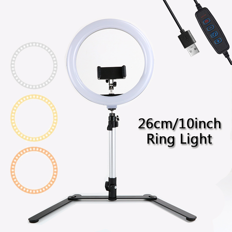 

LED Ring Light Annular Lamp For Phone Makeup Photography Lighting Camera Studio Fill Lamp With Tripod Phone Holder Stand