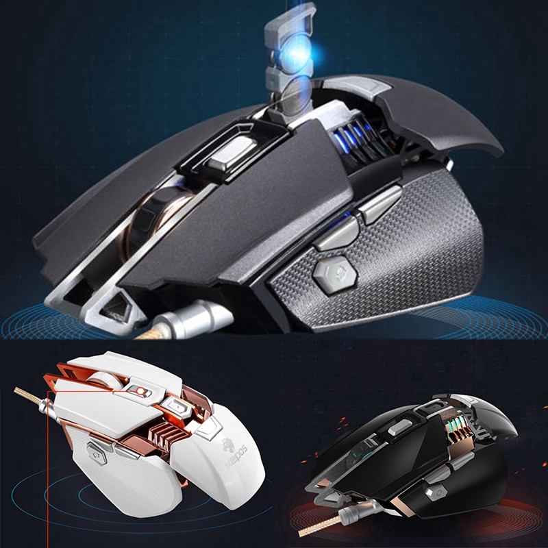 

KCPDS Gaming Mouse Ergonomic Wired Mouse 7-Key LED 3200 DPI Optical Macro Programmable USB Computer Wired Gaming wit