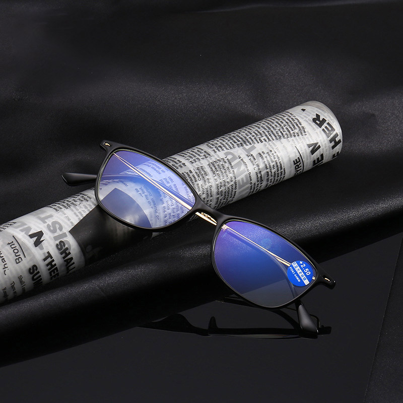 

Womens Men Magnified Reading Glasses Oval Rectangular Thin Frame Ultralight Anti Blue Light Hyperopia Computer Presbyopia Glass