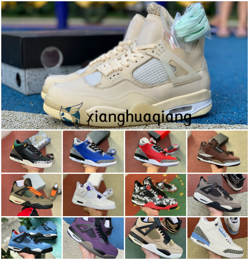

undefeated x travis scotts 4s 4 mens basketball shoes 3 bred unc white cement rasta raptors white sail retroes varsity royal sneakers, 1598252468004