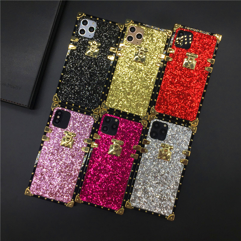 

Luxury Starlight Glitter Cover Shinning Square Case for IPhone 12 Pro MAX 11 PROMAX X XR XS MAX 7 8 Plus Wholesale Case For iPhone 12, Red