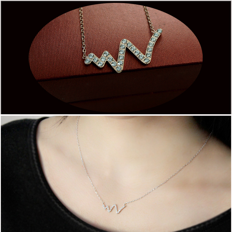 

Crystal Necklace for Women Titanium steel Rose Gold color girls collarbone chain necklace