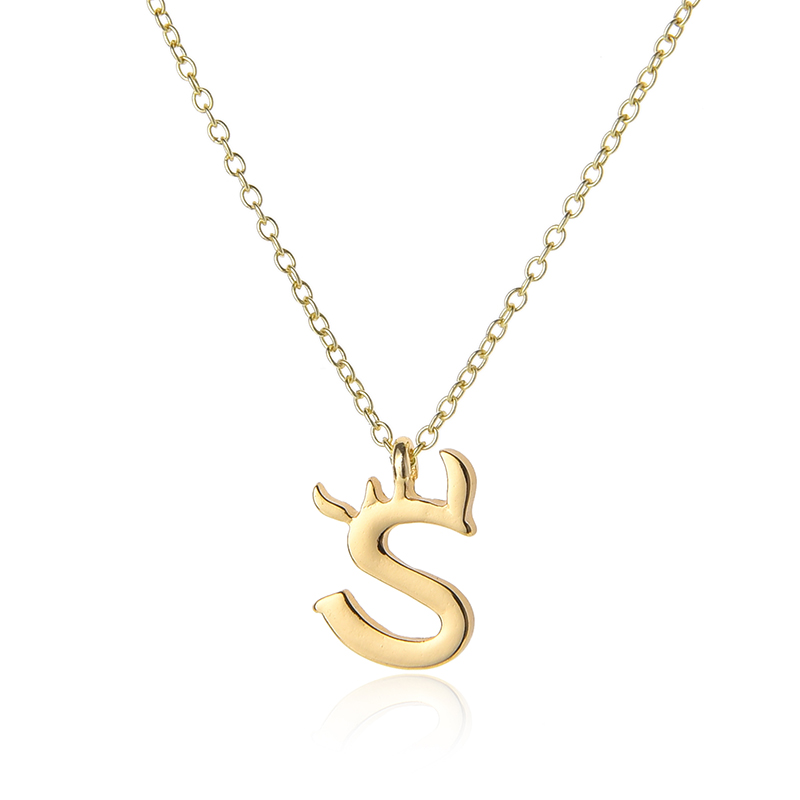 

1pcs Stainless steel alloy USA alphabet Initial Letter S America 26 English word Letter Family friend name sign Necklace jewelry
