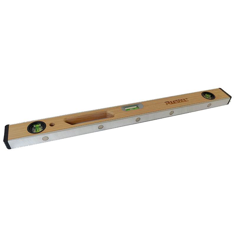 

Level ruler household multifunctional 40cm measuring tool 3 level bubble bamboo aluminum alloy with top view function