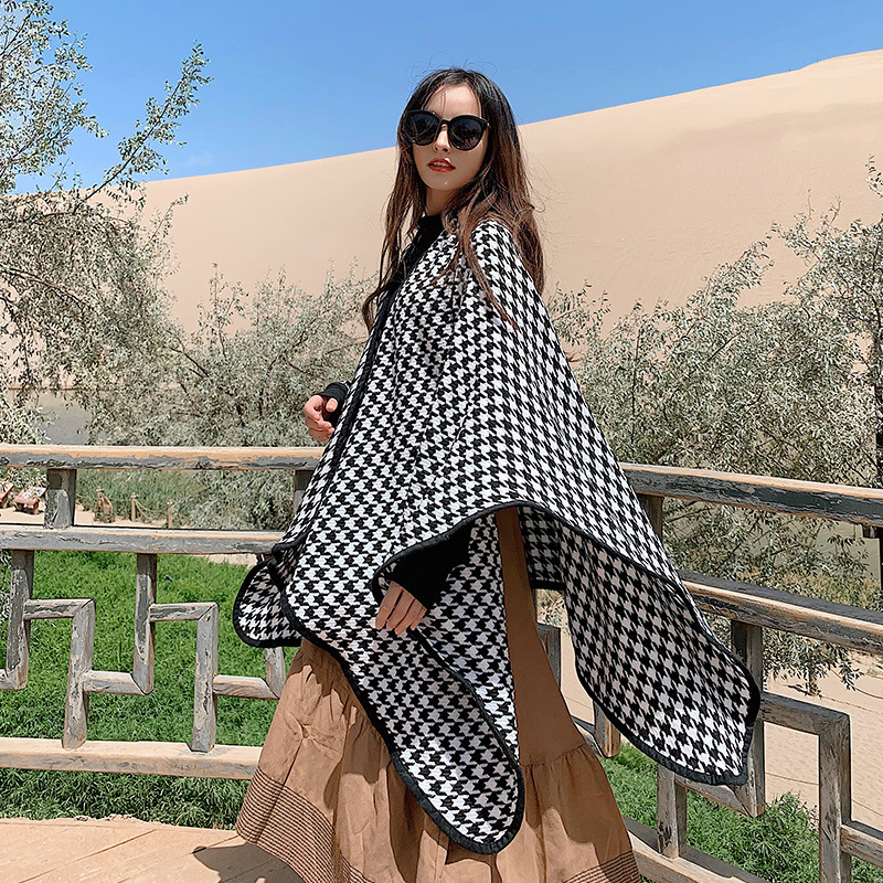 

New 2020 Hijab Scarves For Women In Winter With Little Thousand Bird Shaped Split Cape, Cashmere Like Warm Desert Tourism Photo