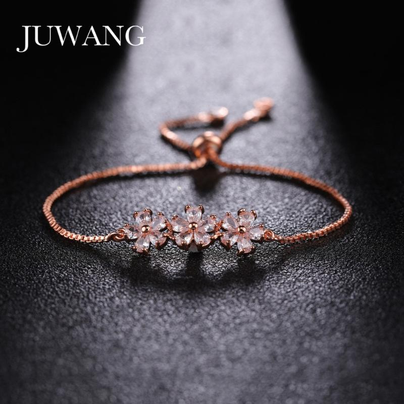 

JUWANG New Fashion Adjustable Bracelets For Women Crystal Charm Wedding Bracelet Femme Party Jewelry Friend Gift Wholesale