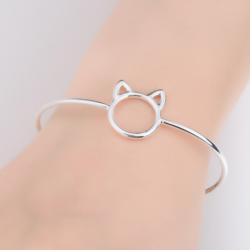 

SMJEL 2020 New Fashion Cute Ear Cat Bracelets & Bangles Femme Simple Hollow Animal Adjustable Bangles for Women Party Gift G107