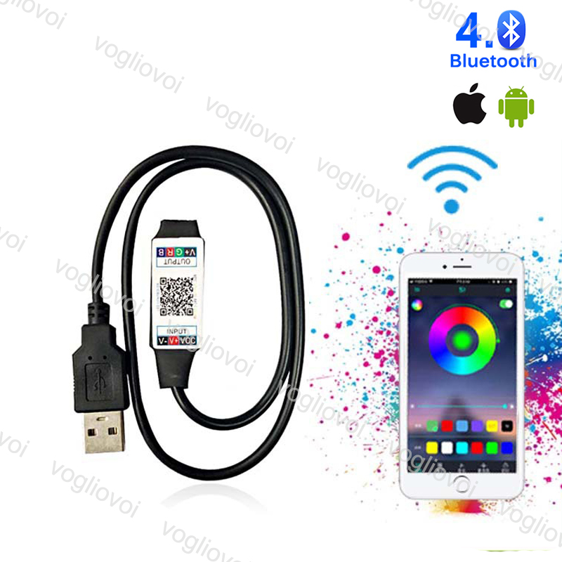 

RGB Controllers Bluetooth DC5V Mini Smart APP USB Connect 4Pin 1M Wire Lighting Accessories For 5050 3528 Strip Tape TV Backlight DHL
