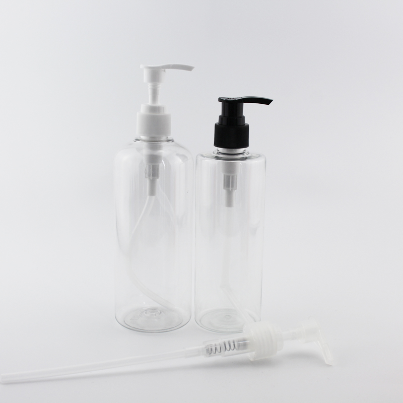 

Big Empty PET Bottles With White Clear Black Lotion Pump 300ml 400cc Capacity Plastic Containers For Cosmetics Shampoo Bottle