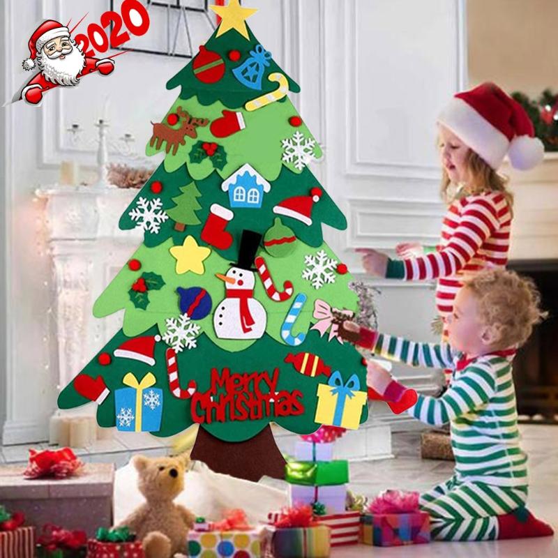 

New Year Gifts Kids Diy Felt Christmas Tree Decorations Christmas Gifts For 2020 New Year's Door Wall Hanging Ornaments Navidad