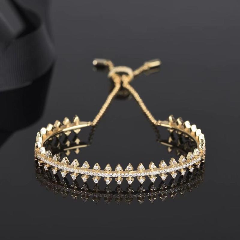 

Charm Z-shaped gold color bracelet water ripple gear summer gift gold toothed jewelry Bracelet for women