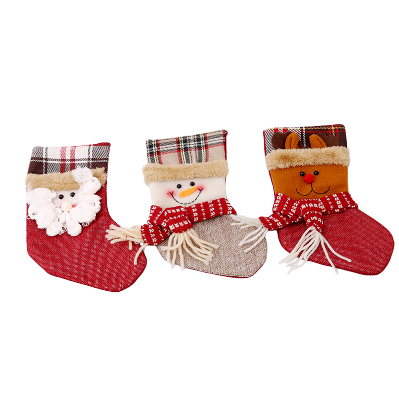 

Cute Christmas Stockings Santa Claus Snowman Elk Sock Gift Kids Candy Bag Xmas Noel Decoration for Home Christmas Tree Ornaments