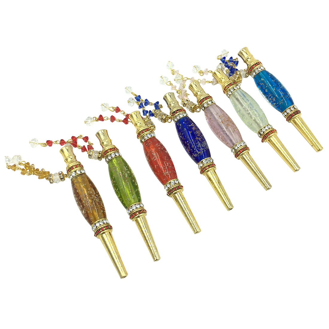 

Smoking Pipes Glow in the dark hookah shisha Handmade Inlaid Alloy Luminous Tips Chicha Filter Ti Mouthpiece Mouth