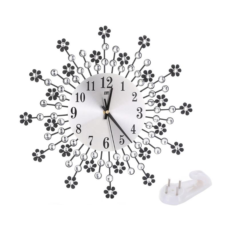 

silent fashion living room clock 443 european style quartz movement home office wall clock aluminum mirror