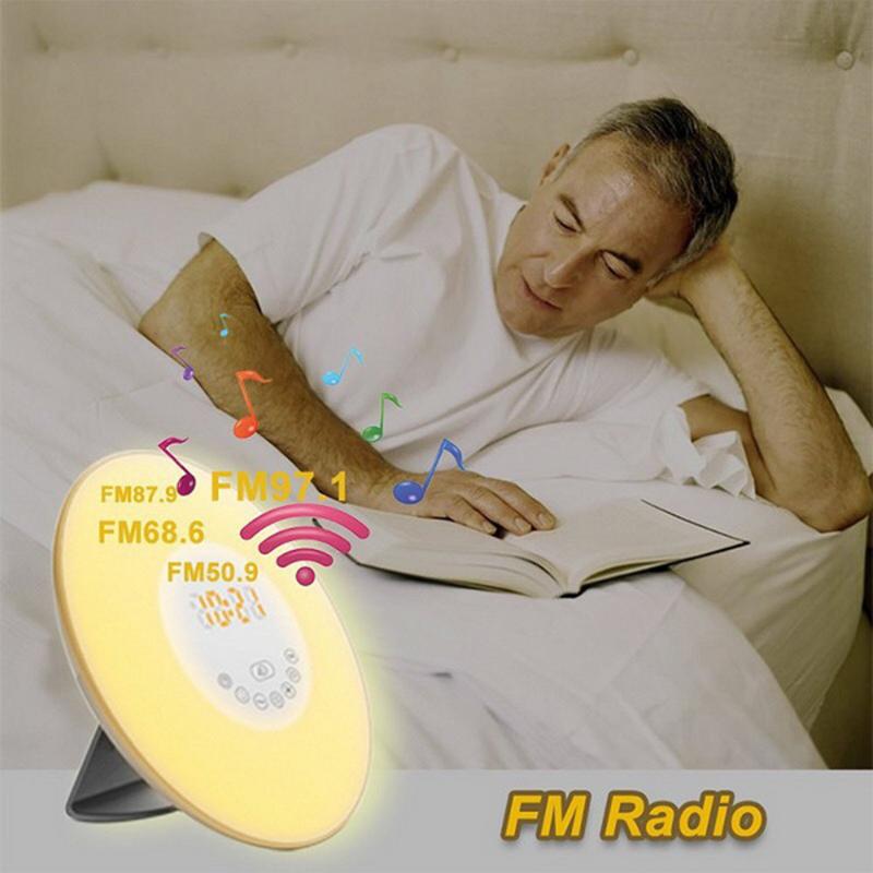 

FM Radio Electronic Alarm Clocks Touch Sensor Night Light Simulated Sunrise Sunset Wake Up Digital LED Alarm Clock