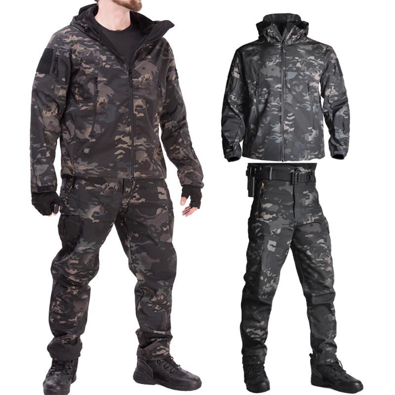 

Men TAD Tactical Jackets Soft Shell Jacket Uniform Special Forces Army Suit Militaire Clothing Men Jacket+Pants, Green
