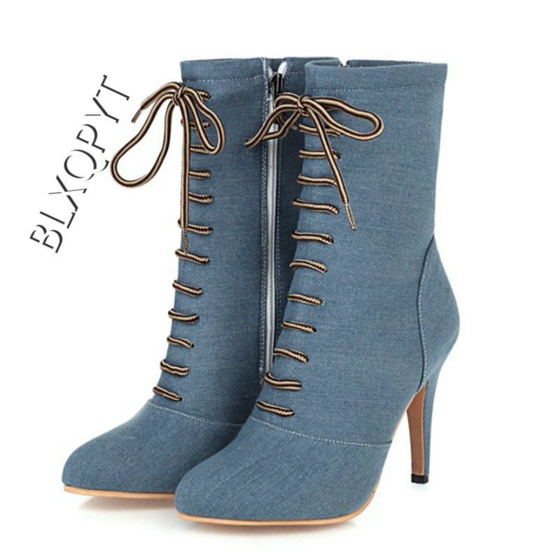 

Customized Hand Made Women Fashion Botas Mujer Short Zapatos Mujer Booties Ankle Zipper SOCK High Heels 7cm Boots Shoes DZ-61, Dark blue