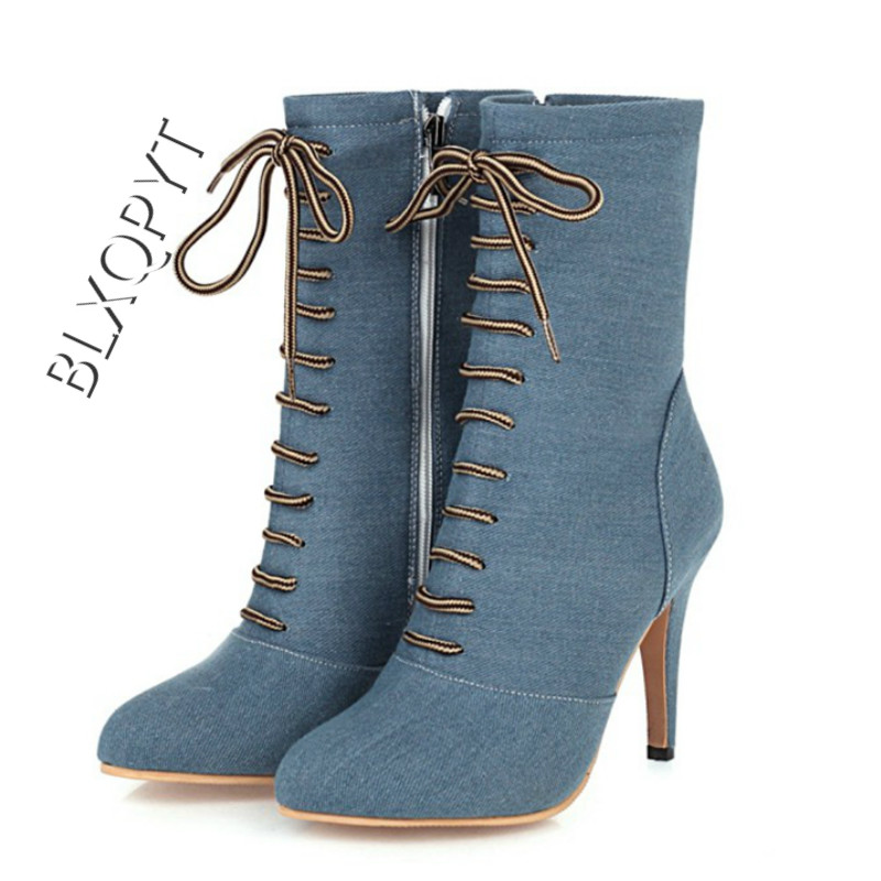 

Customized Hand Made Women Fashion Botas Mujer Short Zapatos Mujer Booties Ankle Zipper SOCK High Heels 7cm Boots Shoes DZ-61, Dark blue