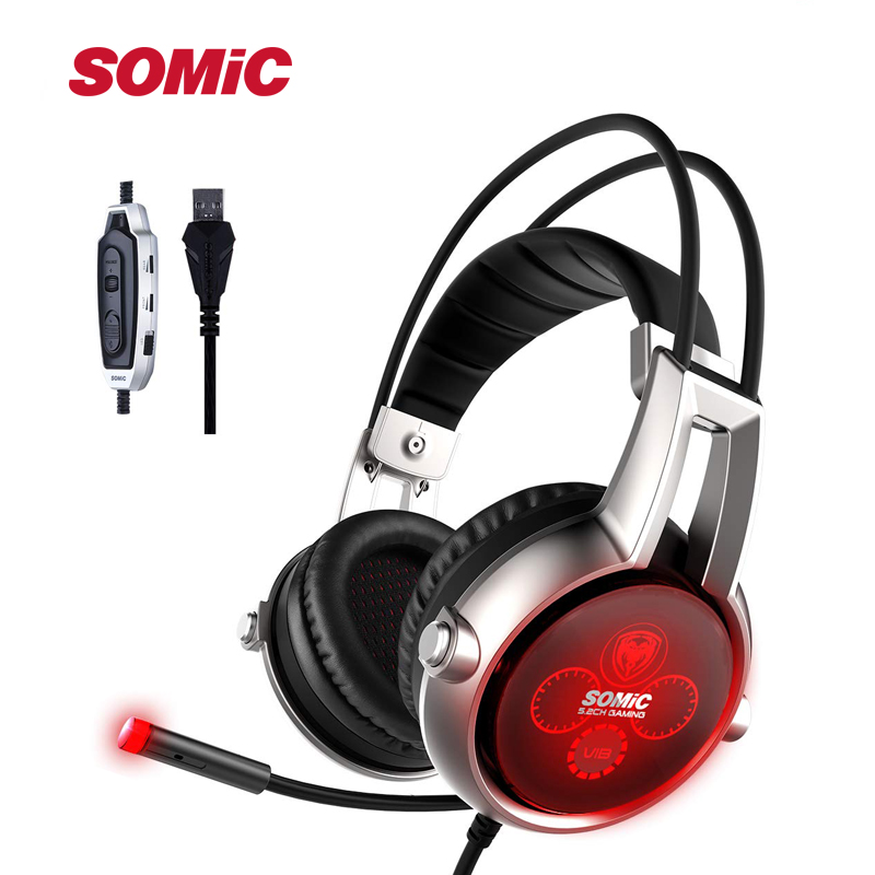 

Somic E95X 5.2 Physical Multi-channel Vibration Gaming Headset Noise Canceling Headphones with Mic For FPS Game
