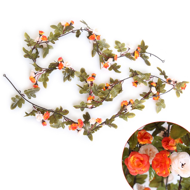 

Simulation Rose Flower Rattan European Style Retro Rose Vine Wall Hanging Wedding Party Decor SuppliesNew, Champagne