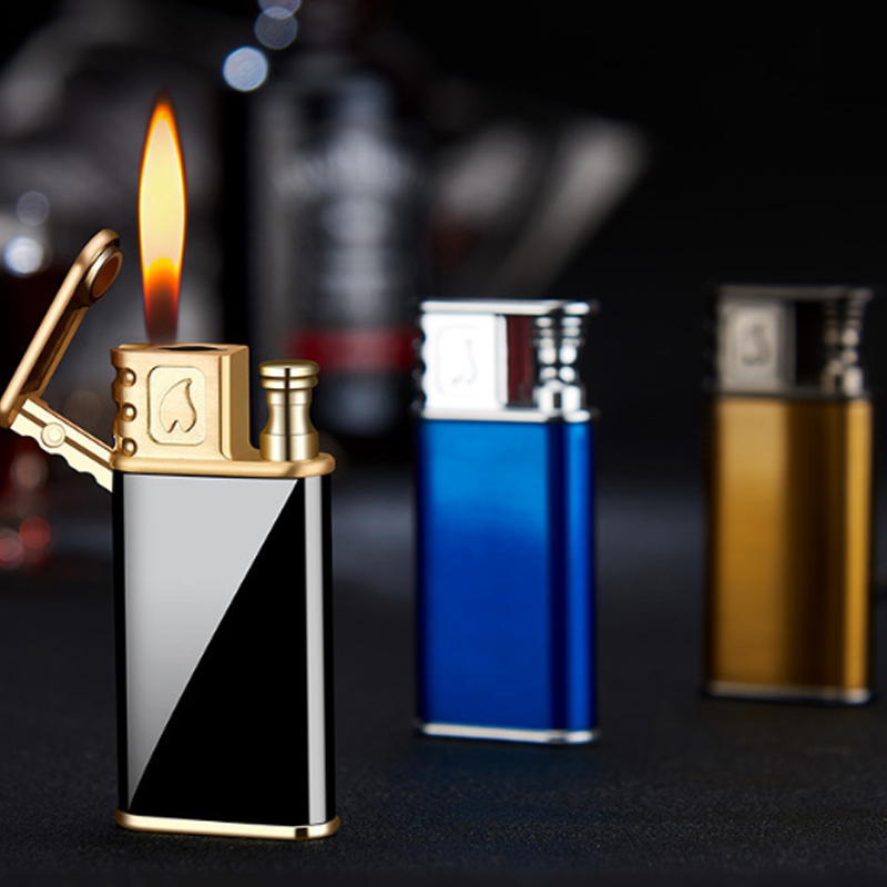 

Torch Lighter Double Flame Switchable Lighter Metal Creative Refillable Butane Gas Lighter Cigarette accessories