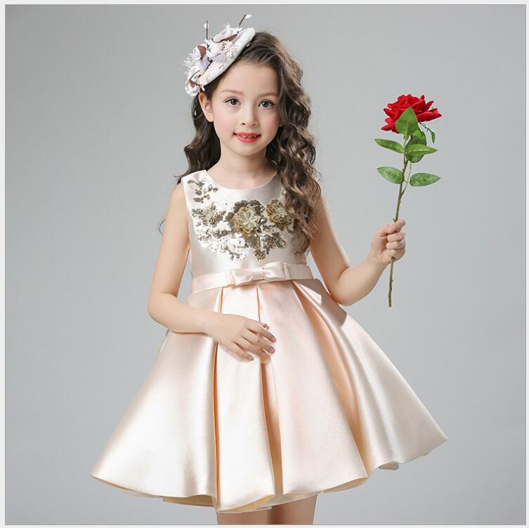 

Girls Dress Mesh Pearls Children Wedding Christmas Party Dresses Kids Evening Ball Gowns Formal Baby Frocks Clothes for Girl, Khaki