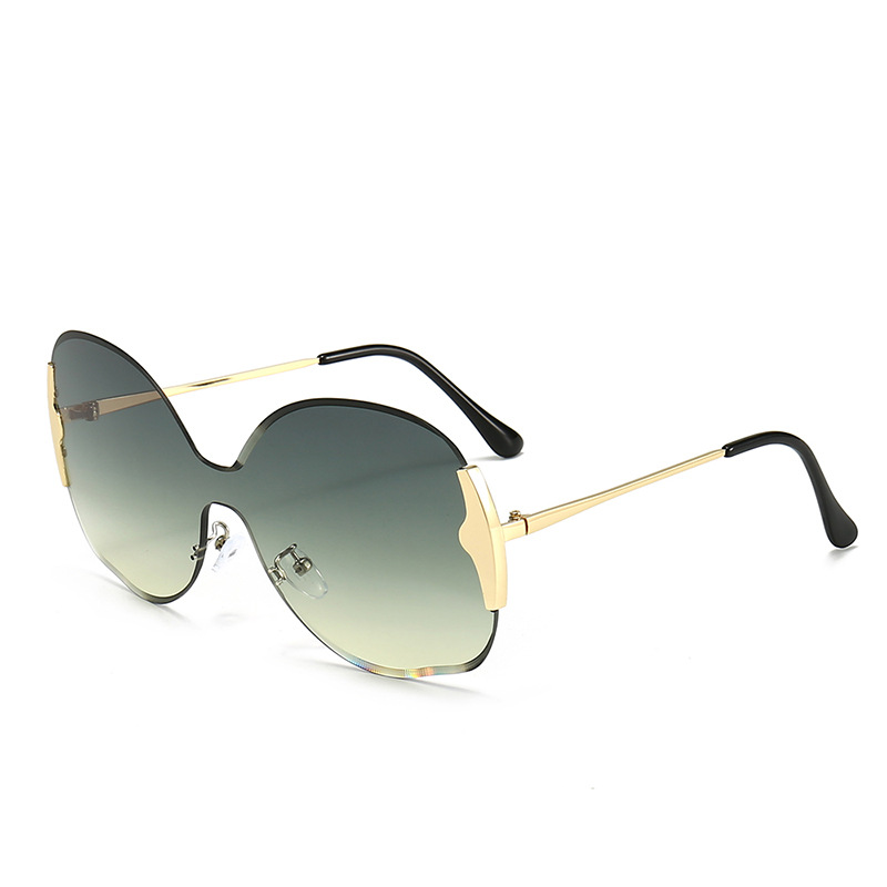 

Sunglasses MINCL/ Designer Female Rimless Women Sun Glasses Gradient Shades Green Black Lens Ladies UV400 NX