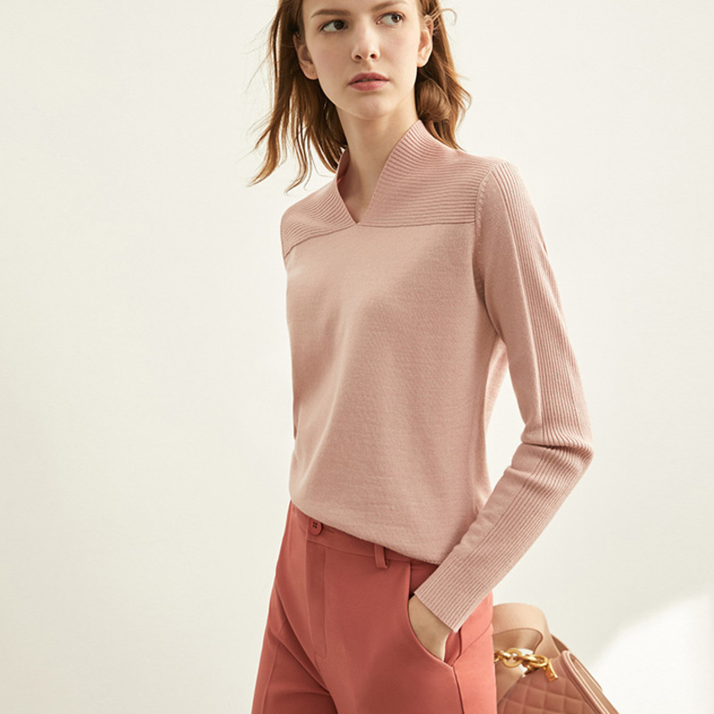 

YICIYA Spring Vneck Knit FrenchShirt Women' Autumn Causal Full Sleeves Sweater Tops Casual Solid Fashion Ladies Winter Sweaters, Black