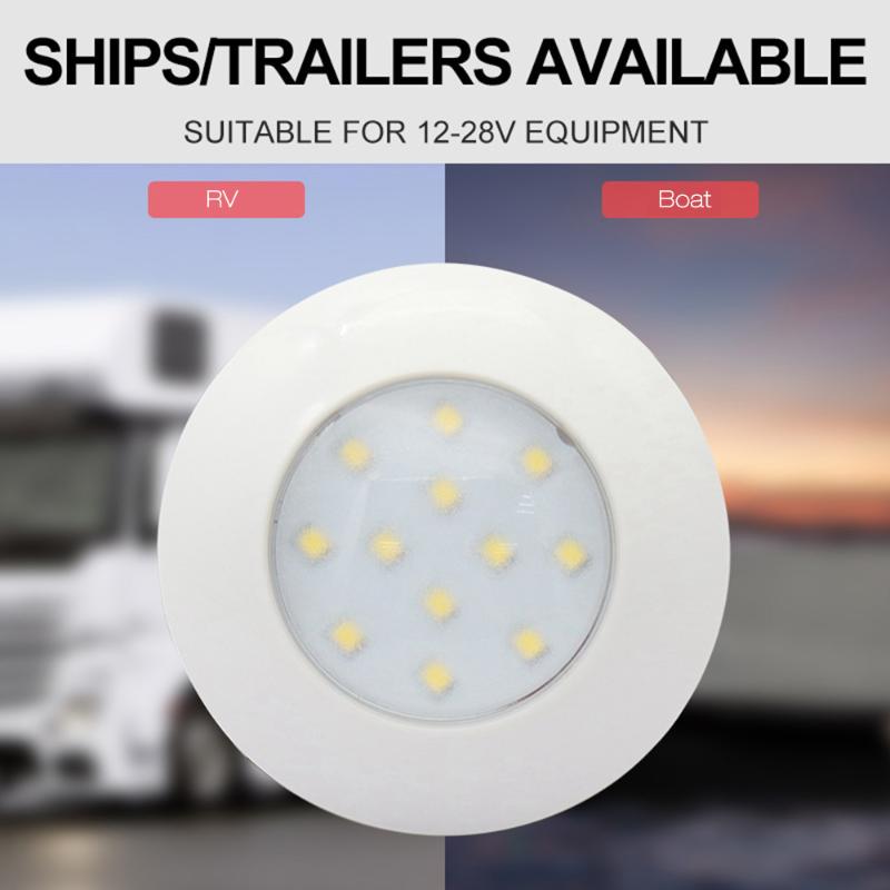 

12 LED Round Lights Interior light Car Round Ceiling Light Interior for RV Boat Waterproof 12V White Lights