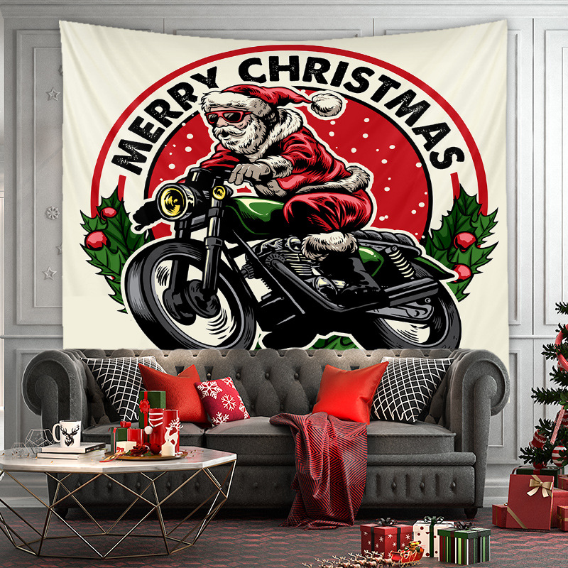 

Santa Claus Gift Soft Thick High Quality Tapestry Senior Art Waterproof Cloth Flag Banner Wall Carpet Wall Art Christmas Decor D