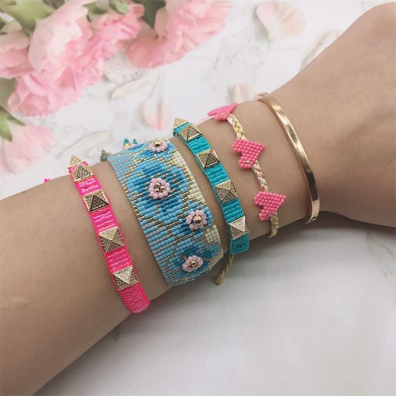 

Beaded, Strands ZHONGVI Boho MIYUKI Bracelet Armband Warp Rivet Bileklik Bracelets Women Tassel Jewelry 3D Flower Pulseras Mujer Gift Wholes