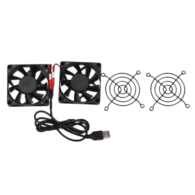 

2 Cooling Fan Heat Radiator USB Power Ultra Silent for RT-AC5300 R7900 R8000 AC5300 Router Cooling