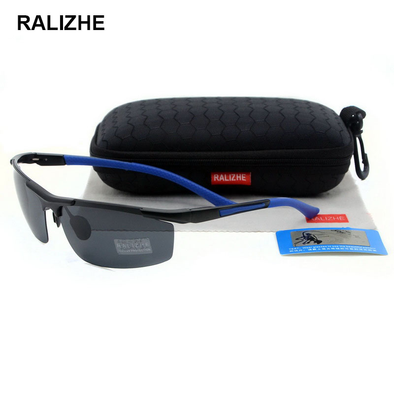 

RALIZHE Brand Mens Womens HD Polarized Sunglasses Aluminum Magnesium Alloy Sun Glasses Rimless Rectangle Sport Driving Shooting