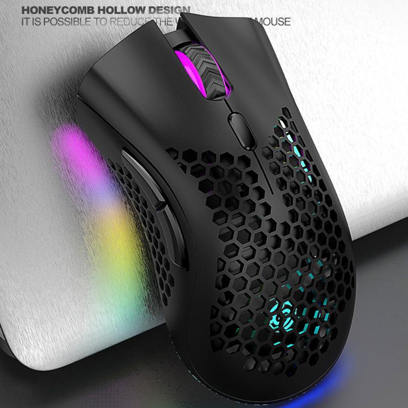 

RGB Illuminated Mouse 2.4Ghz Wireless Mouse with USB Receiver Plug Ergonomic Optical 3 Levels DPI for Laptop Computers