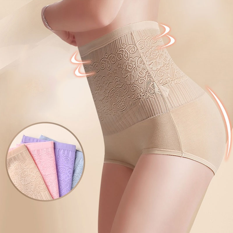 

Sexy Underwear Women Fashion Butt-lift Body Shaper Panties Slimming High Waist Briefs Lady Elastic Breathable Cotton Underpants, Pink