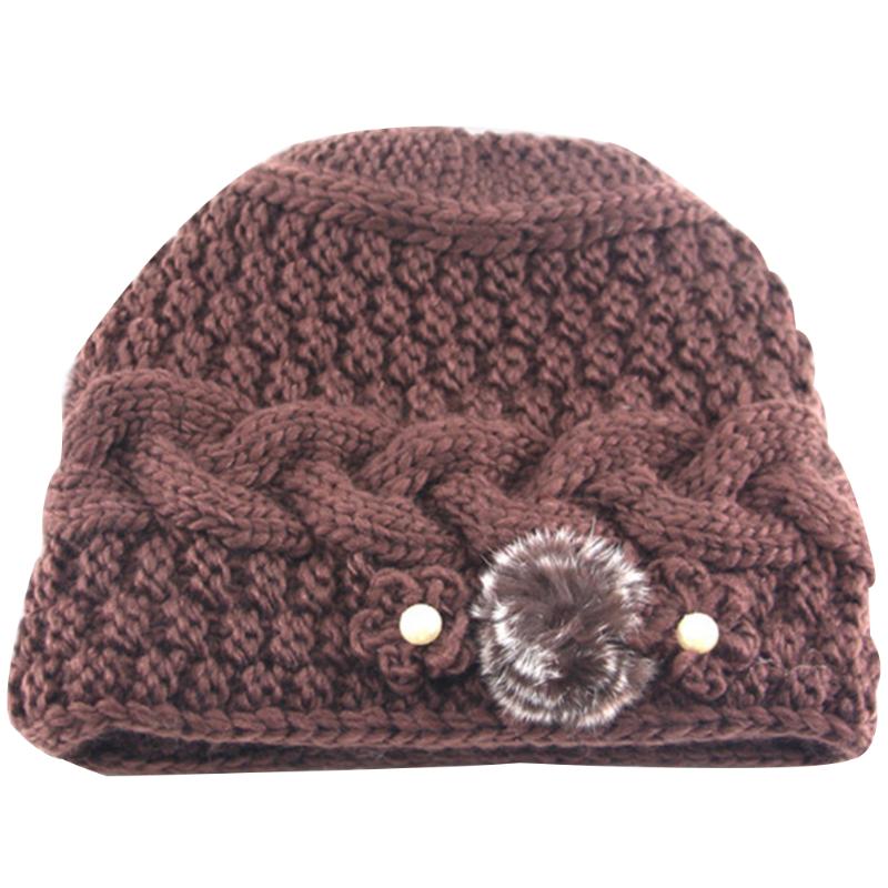 

Women Warm Casual Daily Knitted Hats Fashion Multicolored Elastic Outdoor Winter Artificial Wool Wear Resistant Soft Floral, Purple