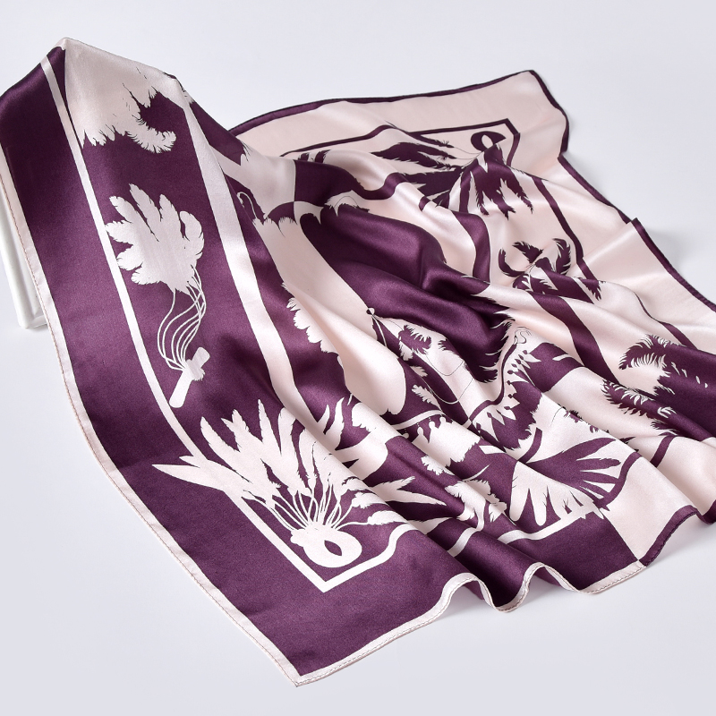 

Hangzhou Silk Square Scarf Neckerchief 65*65cm Silk Kerchief Wraps for Ladies Printed Bandana 100% Real Square Neck Scarves