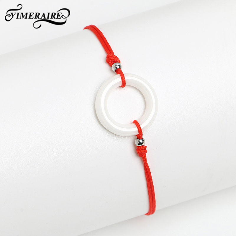 

Bracelet Charms With Healthy Smooth Ceramic For Women Lover Red Rope White Lucky Bracelets Fashionable Gifts Handmade Jewelry, Golden;silver