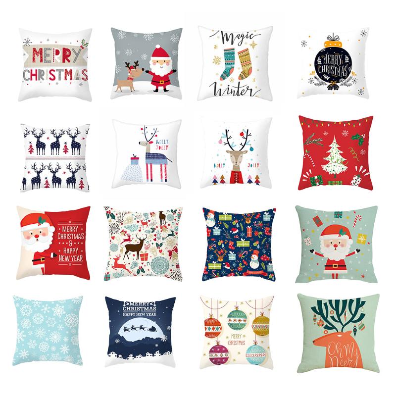 

Pillow Case Merry Christmas Decorations For Home Reindeer Santa Claus Tree Cushion Cover Ornament 2021 Xmas Gift Year, 003