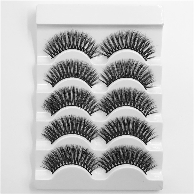 

5pairs 3D False Lashes Multi-layer Thick Crisscross False Eyelashes Party Smoked Makeup Fake Eyelashes Big Eyes Long