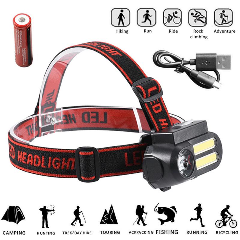 

Mini LED Headlamp 4 Modes XPE+COB+SOS LED Lantern Waterproof Headlight Portable Outdoor Lighting for Fishing Camping