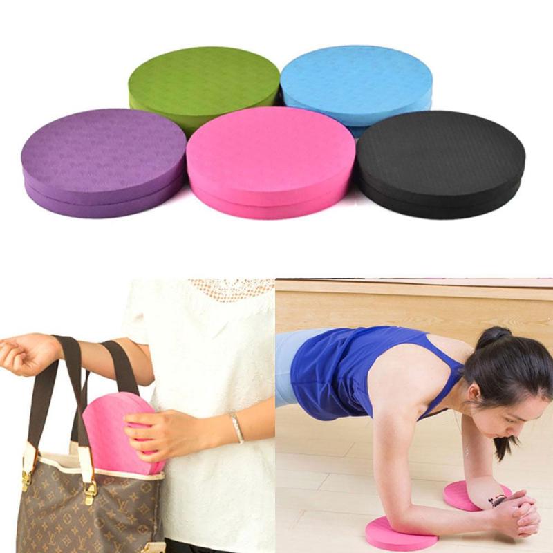 

2Pcs Round Knee Elbow Support Pad Yoga Fitness Cushion Non-Slip TPE Mat, Blue