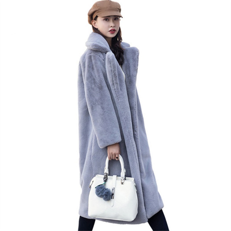 

Autumn Winter Fur Coat Women High Quality Plus Size Velvet Imitation Fur jacket Loose Thick Warm Long Outerwear Female, Yellow